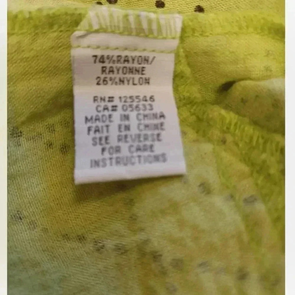 Habitat  3/4 Sleeve Lime Green Black Tunic Top Size XS - Picture 7 of 9